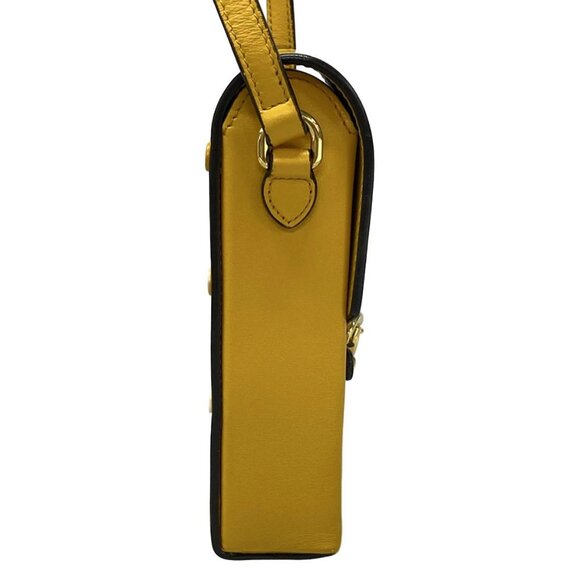 Auth GUCCI Horsebit 1955 625615 Yellow Leather Shoulder Bag - Picture 6 of 16